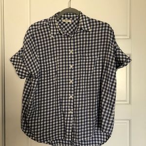 Madewell blue gingham button up